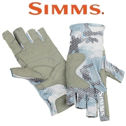 Simms Solarflex Guide Glove, Hex Flo Camo Grey Blue
