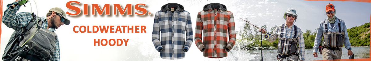 Simms Coldweather Hoody, Navy Buffalo Plaid