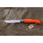 Нож Opinel №7 Trekking, нержавеющая сталь, кожаный темляк, оранжевый