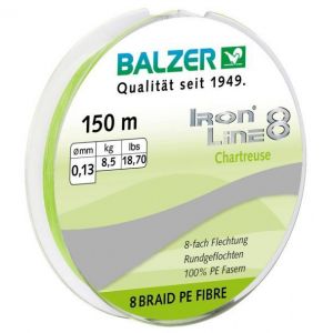 Шнур Balzer Iron Line 8x Chartreuse 150м 0,18 мм 12,7 кг (12658 018)