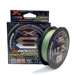 Шнур YGK X-Braid Upgrade X8 Pentagram 200m Multicolor #1.0, 0.165мм, 22lb, 9.9кг
