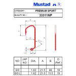 Джиг-головка Mustad 33311NP-BN, 120°, 6/0 (L - 70,5 мм с нижней петлей) - 20 гр. (2шт)