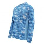 Термофутболка Simms Solarflex LS Crewneck - Print, Hex Camo Sky Blue, L
