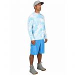 Термофутболка Simms SolarFlex LS Crewneck - Print, Slamdown Steel Blue, XL