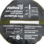 Спальный мешок Helios Olympus 400 (210х70, холлофайбер, зеленый/город) (T-HS-SB-O-400-NC)