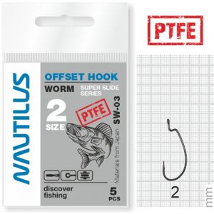 Крючок офсетный Nautilus Offset Super Slide Series Worm SS-03PTFE № 2