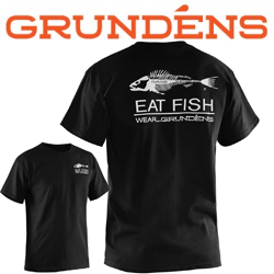 Grundens Eat Fish T-Shirt, Black