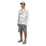 Термофутболка Simms SolarFlex LS Crewneck - Print, Cloud Camo Grey, 3XL