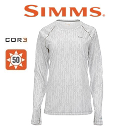 Simms Women's Solarflex Crewneck, Lily Pad White