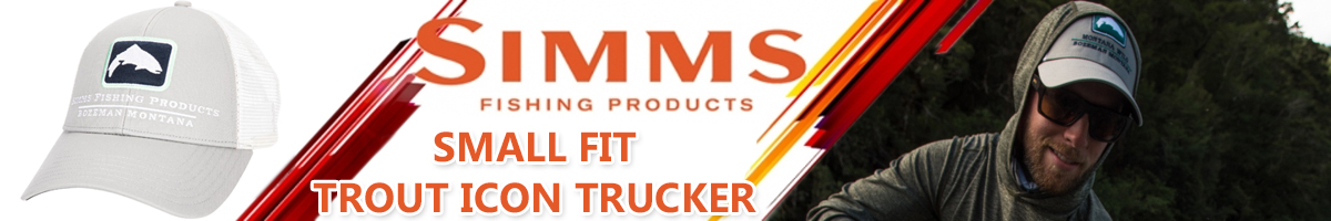 Simms Small Fit Trout Icon Trucker, Sterling