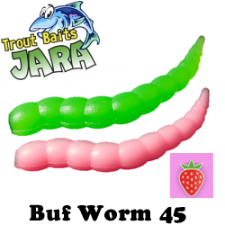 Trout Baits Jara Buf Worm 45 (Bubble Gum)