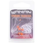 Крючок-тройник ЯМАН с каплей и глазком, размер 10 (INT), цв. ФК (5 шт.)