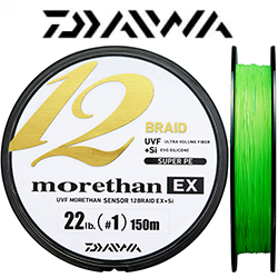 Daiwa UVF Morethan Sensor 12Braid EX +Si [Lime Green] 150m
