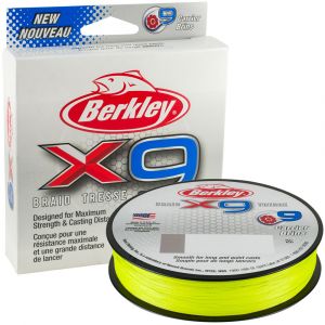 Леска плетеная Berkley X9 150M Яркожелтая 0,43mm 59,7kg