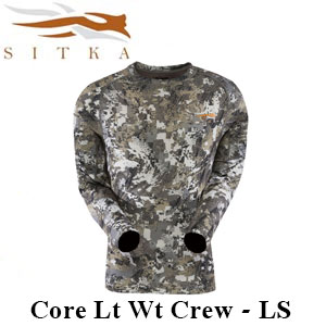 Sitka Core Lt Wt Crew LS Optifade Elevated