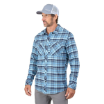 Рубашка Grundens Dungeness Seawool Flannel Shirt, Captain's Blue, 2XL
