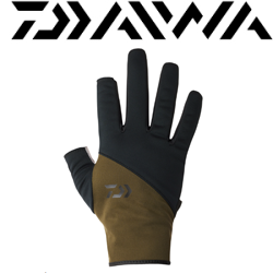Daiwa DG-5324W Windproof Light Game Gloves 2 Pieces Cut (Olive)