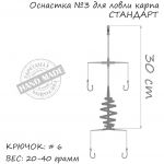 Оснастка карповая ORANGE #3 Spring, 40 гр., в уп. 1 шт.
