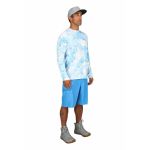 Термофутболка Simms SolarFlex LS Crewneck - Print, Cloud Camo Blue, L