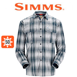 Simms Coldweather LS Shirt, Navy Sterling Plaid