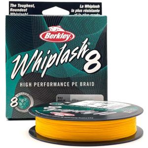 Леска плетеная Berkley Whiplash 8 NEW Yellow 300m 0,10mm 14,8kg
