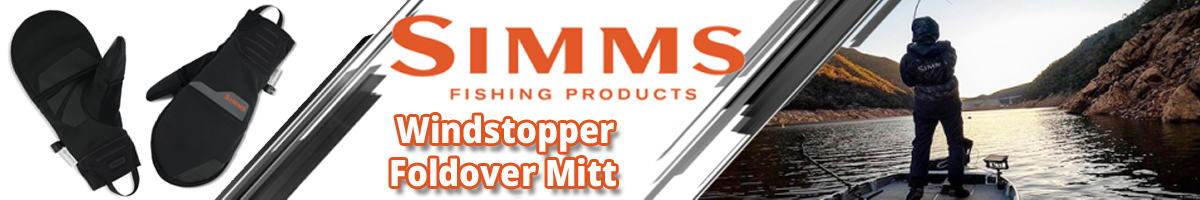 Simms Windstopper Foldover Mitt, Black