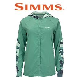 Simms Women's BiComp LS Shirt '22, Woodland Camo Avalon