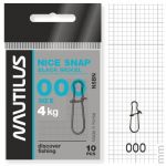 Застежка Nautilus Nice Snap black nickel size # 000 тест 4кг