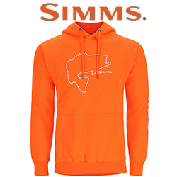 Simms Bass Outline Hoody, Neon Orange