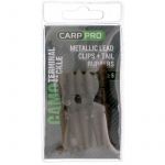 Клипса безопасная Carp Pro Metallic Lead Clips+Tail Rubbers Camo c фиксатором 5шт