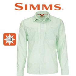 Simms Double Haul LS Shirt, Lt.Green Texture Wave Print