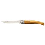 Нож складной филейный Opinel №10 VRI Folding Slim Olivewood в деревянном кейсе и с кожаным чехлом