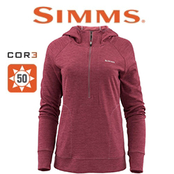 Simms Women's Bugstopper Hoody, Garnet Heather
