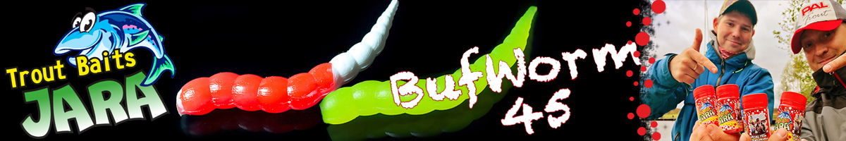 Trout Baits Jara Buf Worm 45 (Bubble Gum)