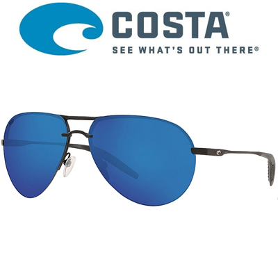Costa Helo 580P Matte Black/Blue Mirror 580 P
