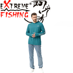 Extreme Fishing Passion UPF 50+ Coastal Blue с капюшоном