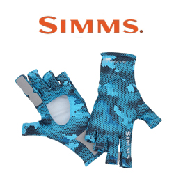 Simms Bugstopper Sunglove Hex Camo Cobalt