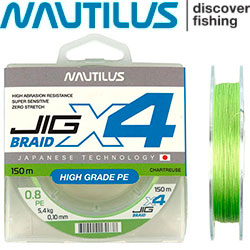 Nautilus X4 Jig Braid Chartreuse 150м