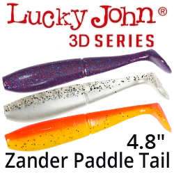 Lucky John 3D Series Zander Paddle Tail 4.8"