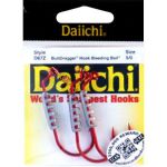 Крючок офсетный Daiichi Buttdragger оснащенный грузом и пружинкой, цвет Red, 4 шт. в уп. №7/0