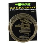 Набор безопасная клипса Korda Lead Clip Action Pack Clay KLCAPC