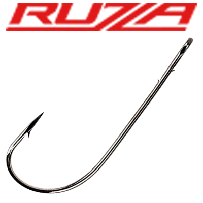 Ruzza Single Worm Hook Long Barb Shank