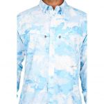 Рубашка Simms Intruder BiComp LS Shirt, Cloud Camo Blue, L