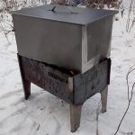 Коптильня двухъярусная "Следопыт" 498х304х260 мм с поддоном для сбора жира, сталь 1 мм