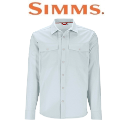 Simms No-See-Um Bugstopper LS Shirt, Bimini Blue Heather