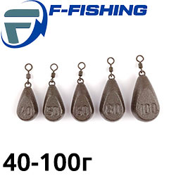 F-Fishing Грузило Капля плоская с вертлюгом