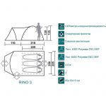 Палатка Canadian Camper Rino 3 (цвет woodland дуги 9,5 мм)