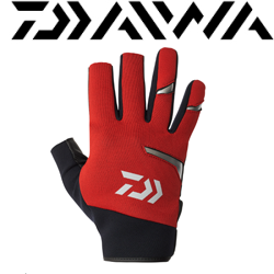 Daiwa DG-8424W Cold Protection Light Grip Gloves 3 Long Cut (Red)