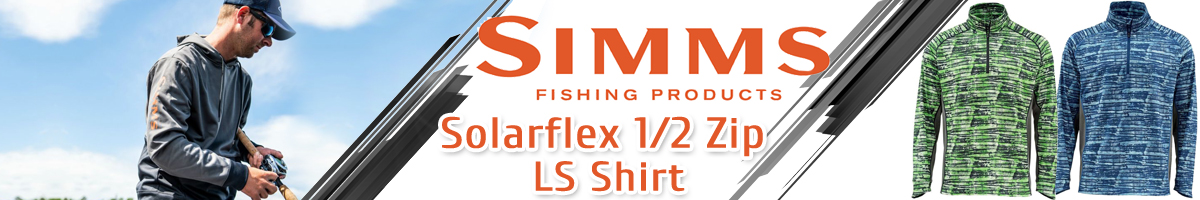 Simms Solarflex 1/2 Zip LS Shirt, Water Print Lawn
