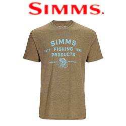 Simms Stacked Logo Bass T-Shirt, Military Heather